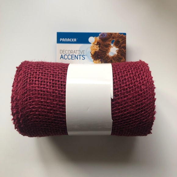 Unwired Burlap Ribbon, burgundy, for wreaths, garlands, table runner decor! - Picture 1 of 2